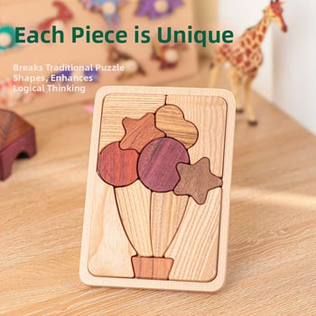 Merpin Placă de puzzle din lemn pentru copii, puzzle plat, 4–6 ani