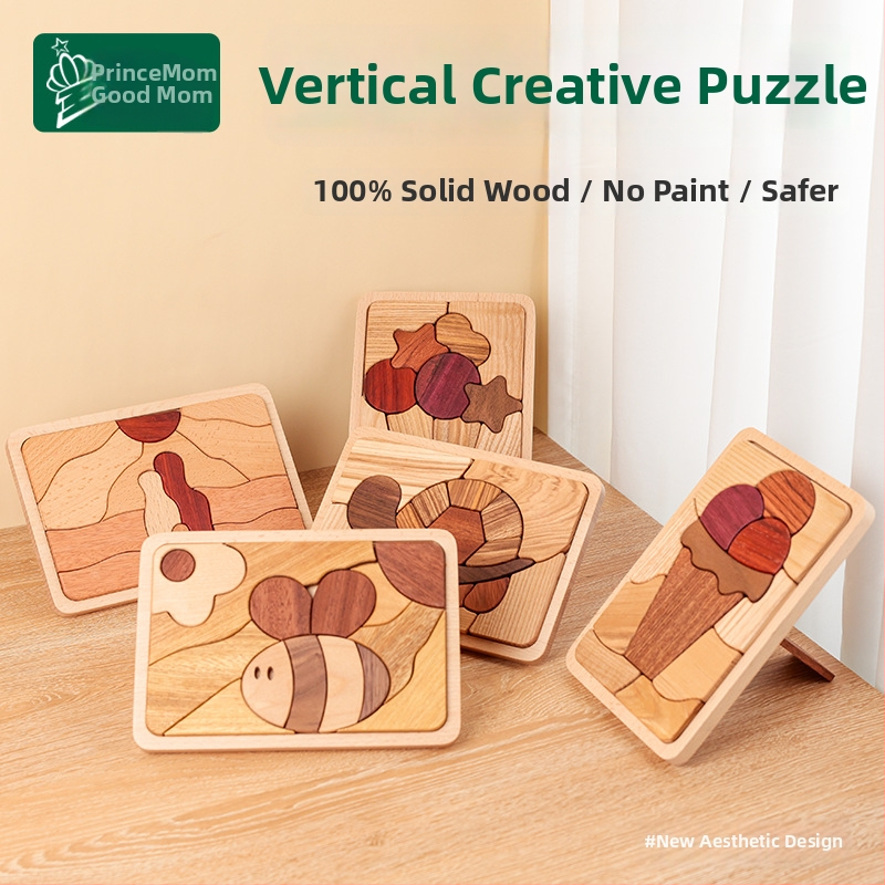 Merpin Placă de puzzle din lemn pentru copii, puzzle plat, 4–6 ani