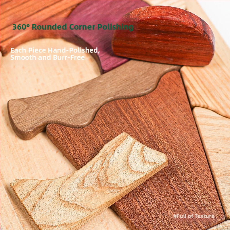 Merpin Placă de puzzle din lemn pentru copii, puzzle plat, 4–6 ani