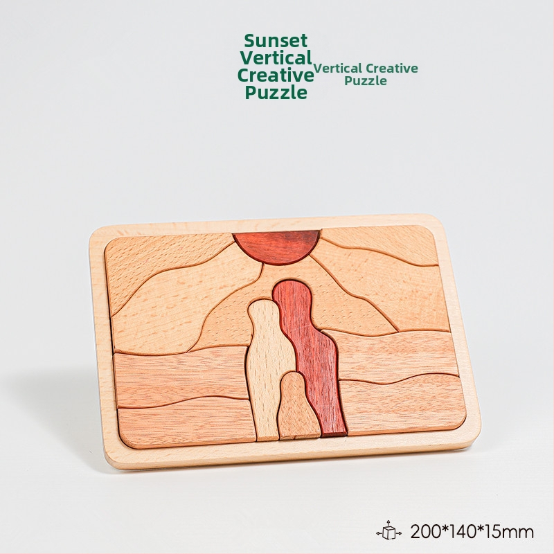 Merpin Placă de puzzle din lemn pentru copii, puzzle plat, 4–6 ani