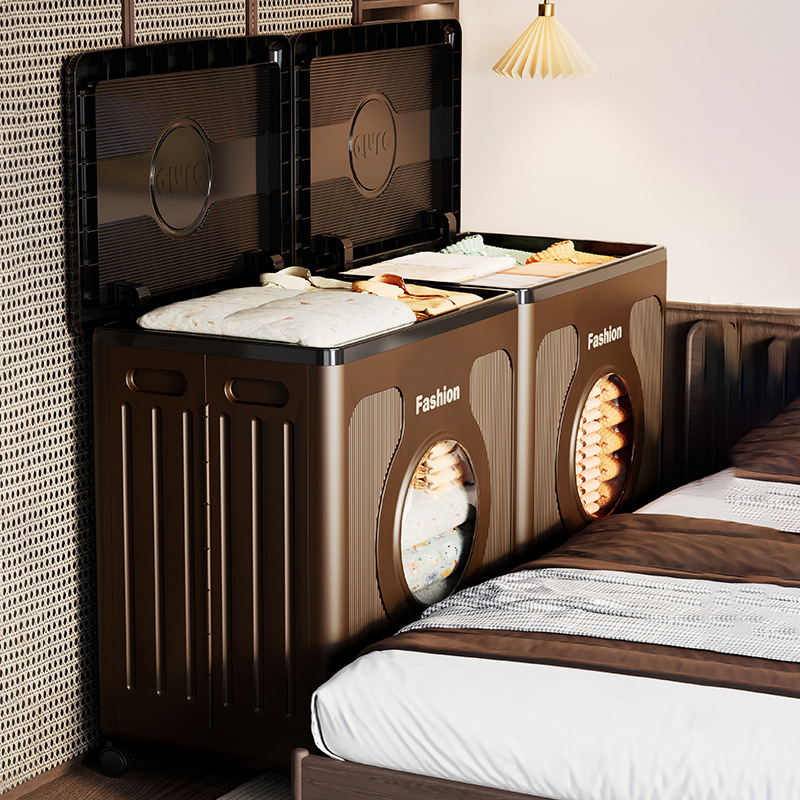 Baoyue 8885 Cutie pentru depozitare haine cu roți, pliabilă, 100–150 L, material PP