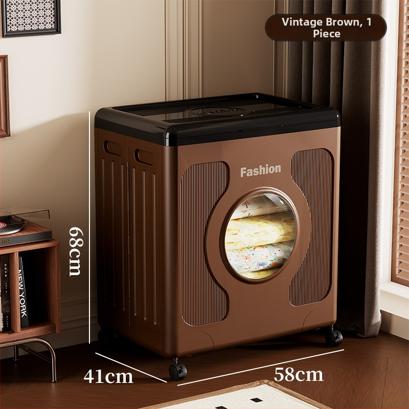 Baoyue 8885 Cutie pentru depozitare haine cu roți, pliabilă, 100–150 L, material PP