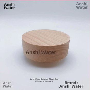 Cutie muzicală din lemn cu bază rotativă – lemn de piersic, stil simplu și modern, imprimare