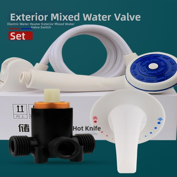 Valvă de amestec montată pe perete, dublu control (6 L/min, 0.2–1.0 MPa, 5–75°C, 4 porturi)