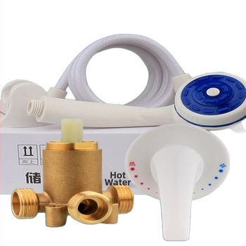 Valvă de amestec montată pe perete, dublu control (6 L/min, 0.2–1.0 MPa, 5–75°C, 4 porturi)