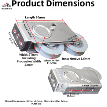 Rulment cu două roți pentru ferestre și uși glisante | oțel inoxidabil | Model: rulment Tip 90 | raza canalei pentru cablu: 6 mm | capacitate de încărcare: 60 kg | prelucrare: OEM cu siglă