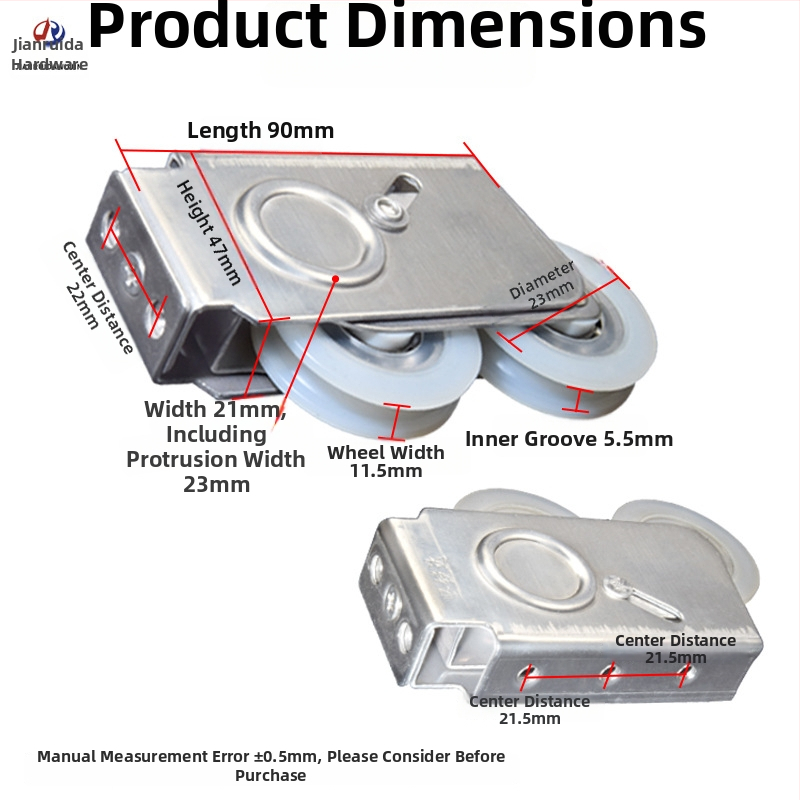 Rulment cu două roți pentru ferestre și uși glisante | oțel inoxidabil | Model: rulment Tip 90 | raza canalei pentru cablu: 6 mm | capacitate de încărcare: 60 kg | prelucrare: OEM cu siglă