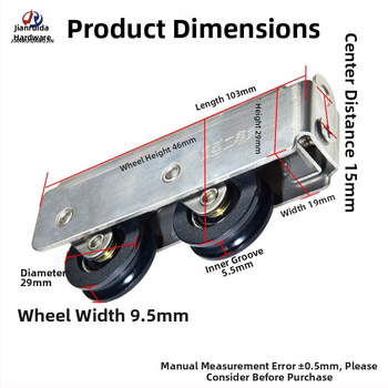 Jianruida 2078/2008 rola pentru fereastră din oțel inoxidabil, cu tambur gol și rulment, pentru ferestre glisante