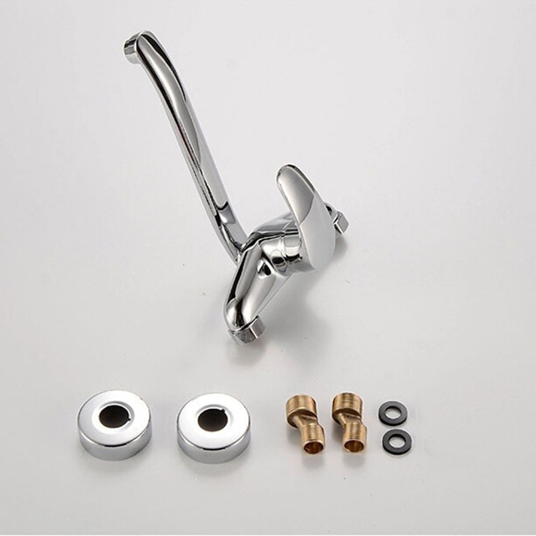 Zidni kuhinjski miješani faucet s miješanjem tople i hladne vode, radni tlak 0.8 MPa, topla voda 90°C, hladna -15°C, protok 3.2, promjer Ø10 mm