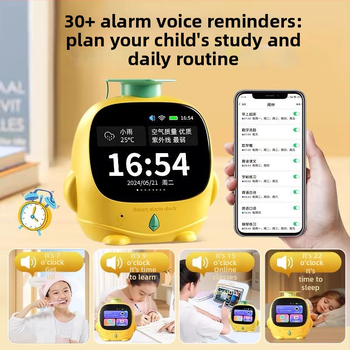 Dr. Pen Q1 Ceas inteligent deșteptare cu povestiri pentru somn, asistent vocal AI, Bluetooth, ecran LCD, reîncărcabil