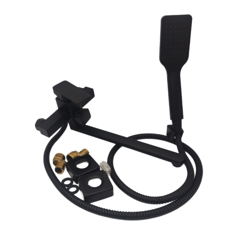 Set de duș încastrat în perete, cu robinet de amestec pentru apă caldă/rece, aliaj de zinc, disc ceramic, model Kle-1334