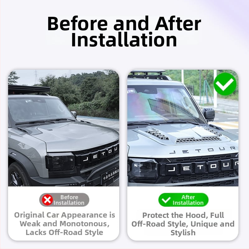 Capotă pentru Jietu Traveler Shanhai T2 — montaj cu ventuze