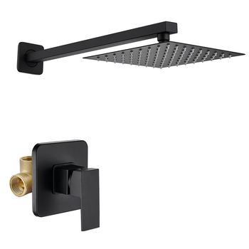 Set de duș încastrat în perete din cupru, robinet de amestec încorporat, control temperatură 0–95°C, funcții ploaie, masaj, jeturi și bule