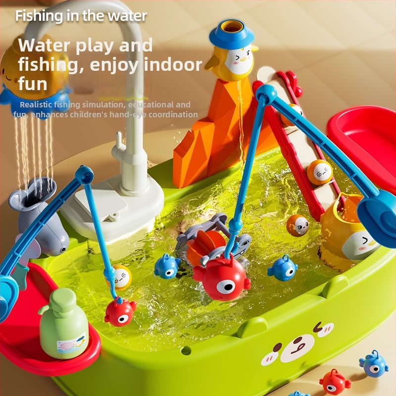 Jucărie de vase pentru copii – joc cu apă, din plastic, ieșire electrică de apă, model H365-1, brand Parenting Treasure, potrivit pentru 4–6 ani