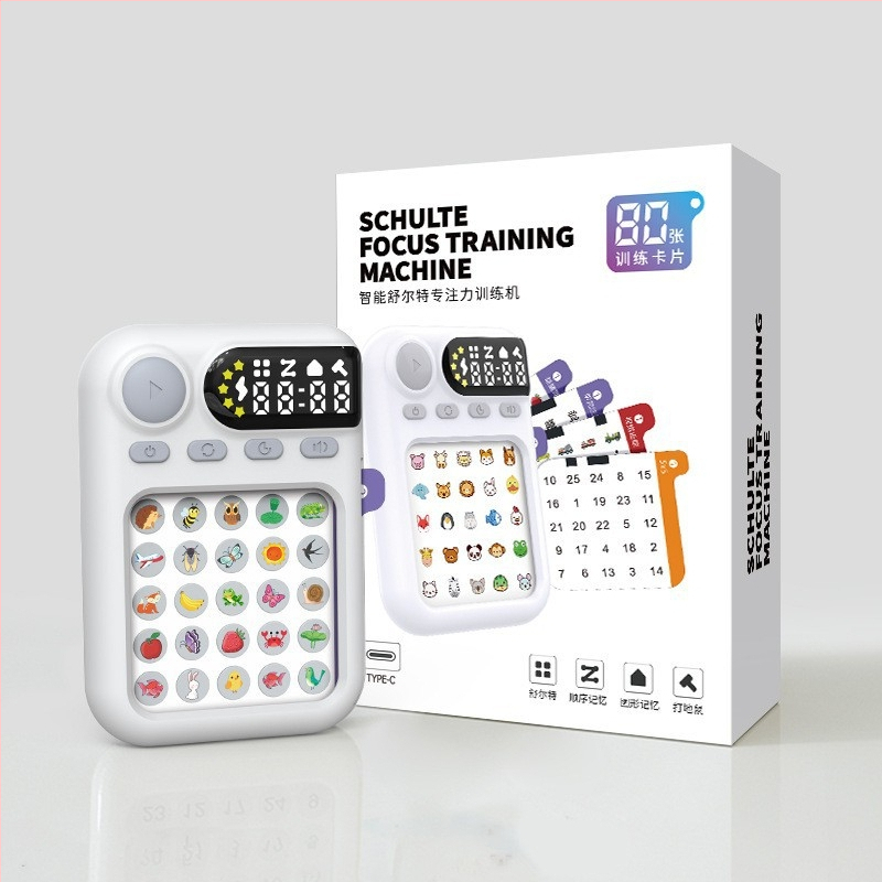 Mașină de Antrenament pentru Concentrare Schulte – Jucărie educativă pentru copii 4–6 ani, ABS, Muzică/Sunet, Alimentare cu baterie 150 mA, Pachet unic, Atazawa