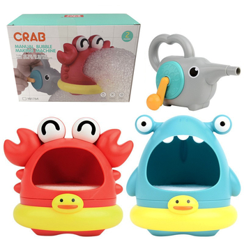 Jucărie de baie cu temă crab și rechin, care produce bule, din plastic, pentru copii între 3 și 6 ani, certificat 3C