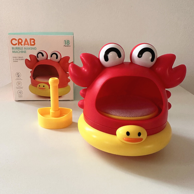Jucărie de baie cu temă crab și rechin, care produce bule, din plastic, pentru copii între 3 și 6 ani, certificat 3C