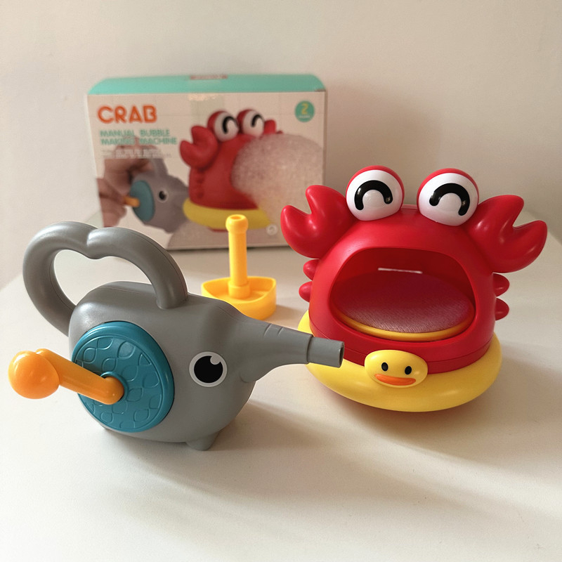 Jucărie de baie cu temă crab și rechin, care produce bule, din plastic, pentru copii între 3 și 6 ani, certificat 3C