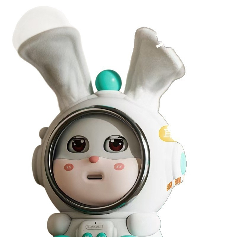 Mașină de povestire pentru învățarea timpurie cu recunoaștere vocală, muzică și interacțiune emoțională — plastic, funcționează pe baterii, potrivită pentru 4–6 ani.