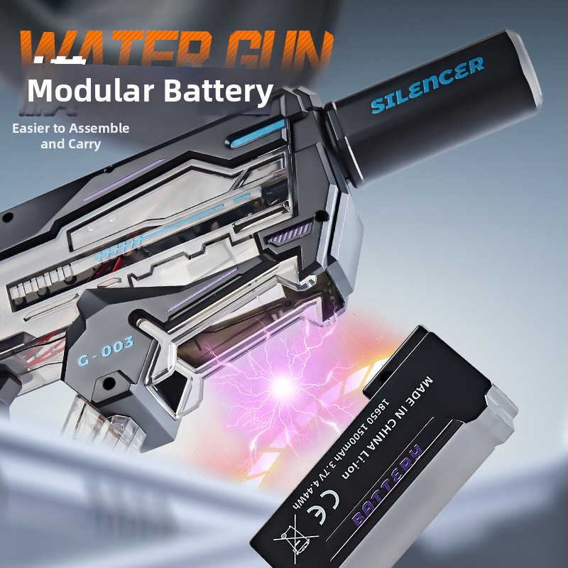Pușcă de apă electrică cu capacitate mare, foc continuu, pulverizare apă și iluminare