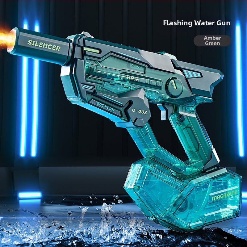 Pușcă de apă electrică cu capacitate mare, foc continuu, pulverizare apă și iluminare