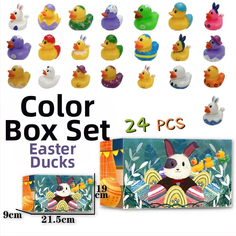 Jucărie de rață din vinil pentru Paște, set cadou de 24 bucăți, pentru copii între 4 și 6 ani, cadou, plutitoare, distracție prin strângere