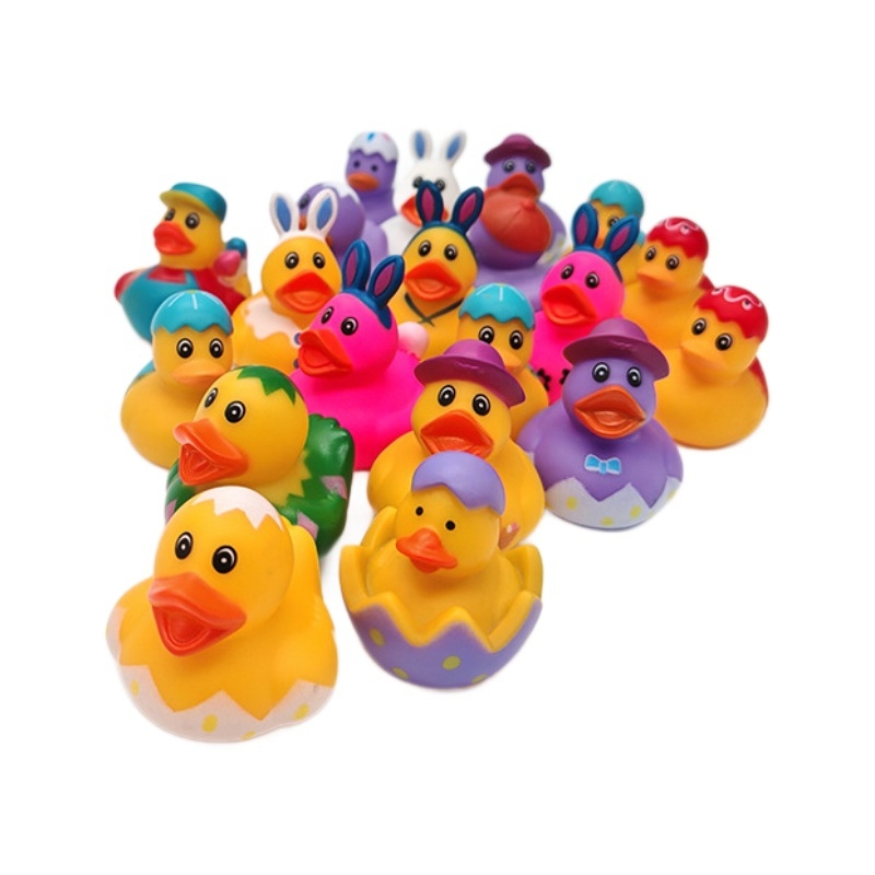 Jucărie de rață din vinil pentru Paște, set cadou de 24 bucăți, pentru copii între 4 și 6 ani, cadou, plutitoare, distracție prin strângere