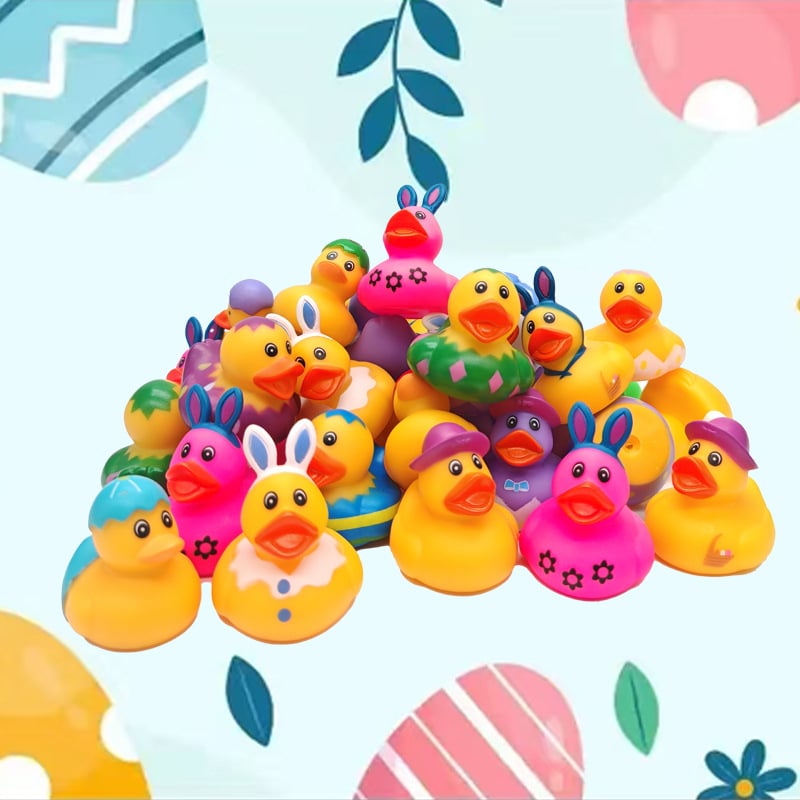 Jucărie de rață din vinil pentru Paște, set cadou de 24 bucăți, pentru copii între 4 și 6 ani, cadou, plutitoare, distracție prin strângere