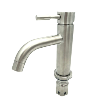 Robinet din oțel inoxidabil pentru chiuvetă, montaj pe blat cu o singură gaură, amestecător ceramic, model KLE-05051