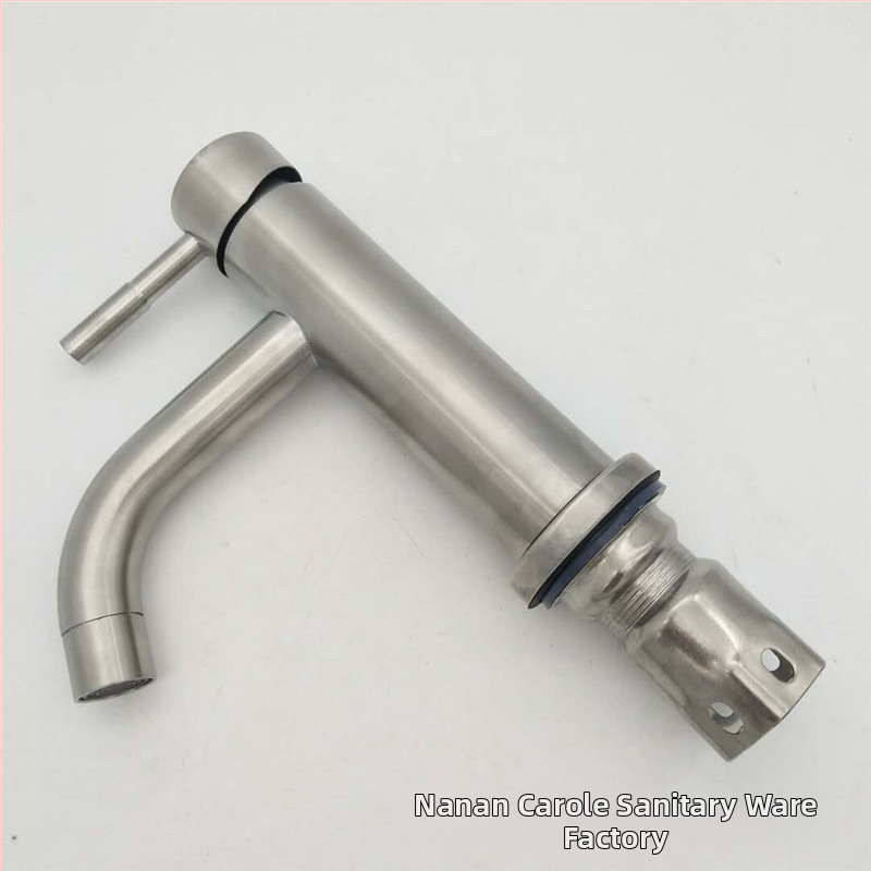 Robinet din oțel inoxidabil pentru chiuvetă, montaj pe blat cu o singură gaură, amestecător ceramic, model KLE-05051