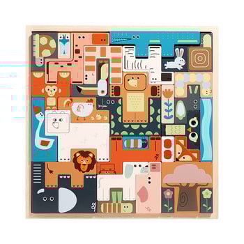 Puzzle 3D din lemn cu animale pentru copii 4–6 ani, personalizat conform desenelor (Material: Lemn; Funcție: Puzzle; Categorie: puzzle 3D; Vârstă: 4–6 ani)