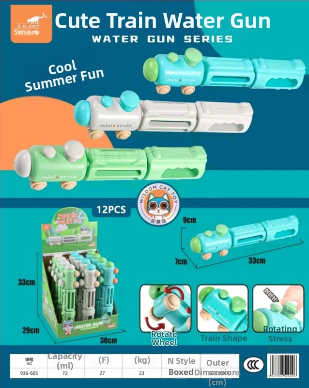 Pistol de apă din plastic cu rezervor pe spate și pistol retractabil – pentru copii 4–6 ani