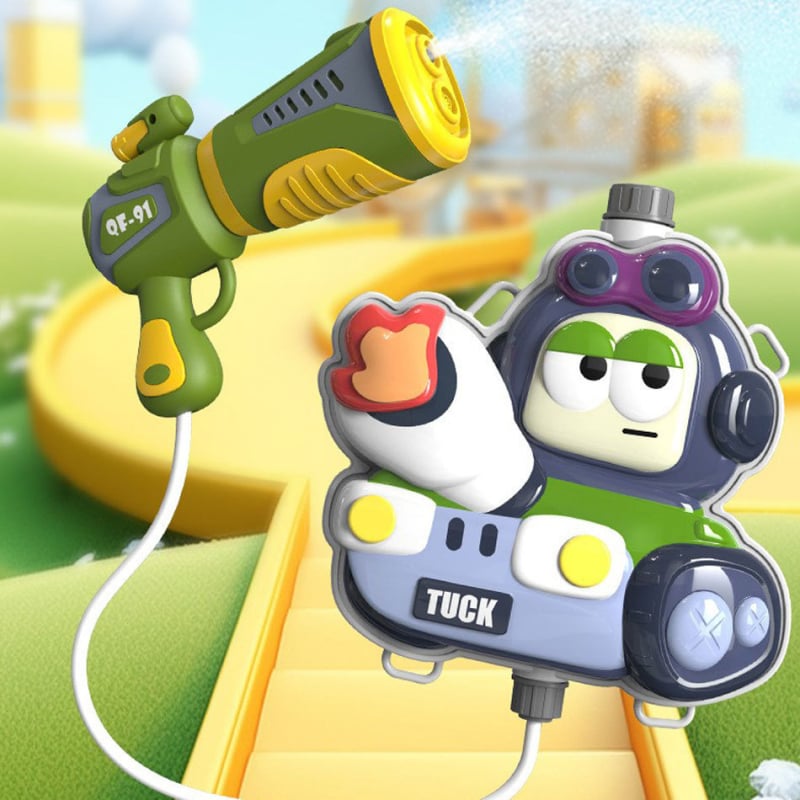 Pistol de apă din plastic cu rezervor pe spate și pistol retractabil – pentru copii 4–6 ani