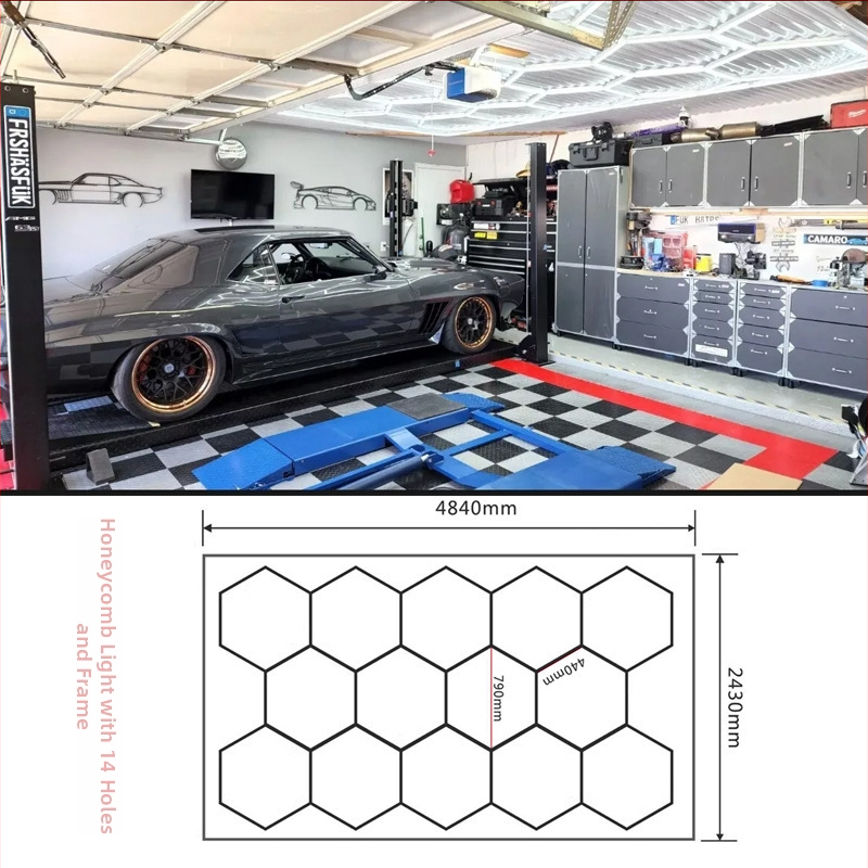 LED φωτιστικό οροφής εργαστηρίου με σχέδιο κυψελίδας για σταθμό περιποίησης αυτοκινήτων (900W, 220V, 950 lm, PF 0.9, αλουμινένιο περίβλημα)