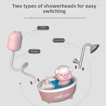 Jucărie de baie cu purceluș – jet de apă electric, din plastic, pentru copii 4–6 ani