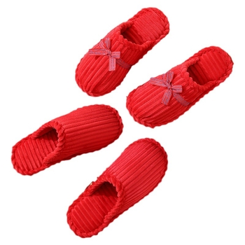 Vjenčane papuče za parove, Corduroy gornji dio, protuklizna PVC potplata, EVA srednji sloj, unutarnje zimske papuče