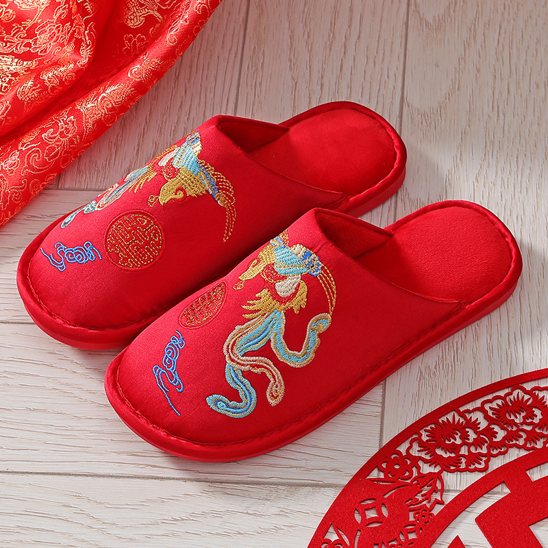 Vjenčane papuče za parove, Corduroy gornji dio, protuklizna PVC potplata, EVA srednji sloj, unutarnje zimske papuče