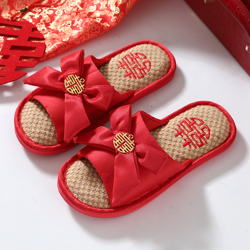 Vjenčane papuče za parove, Corduroy gornji dio, protuklizna PVC potplata, EVA srednji sloj, unutarnje zimske papuče