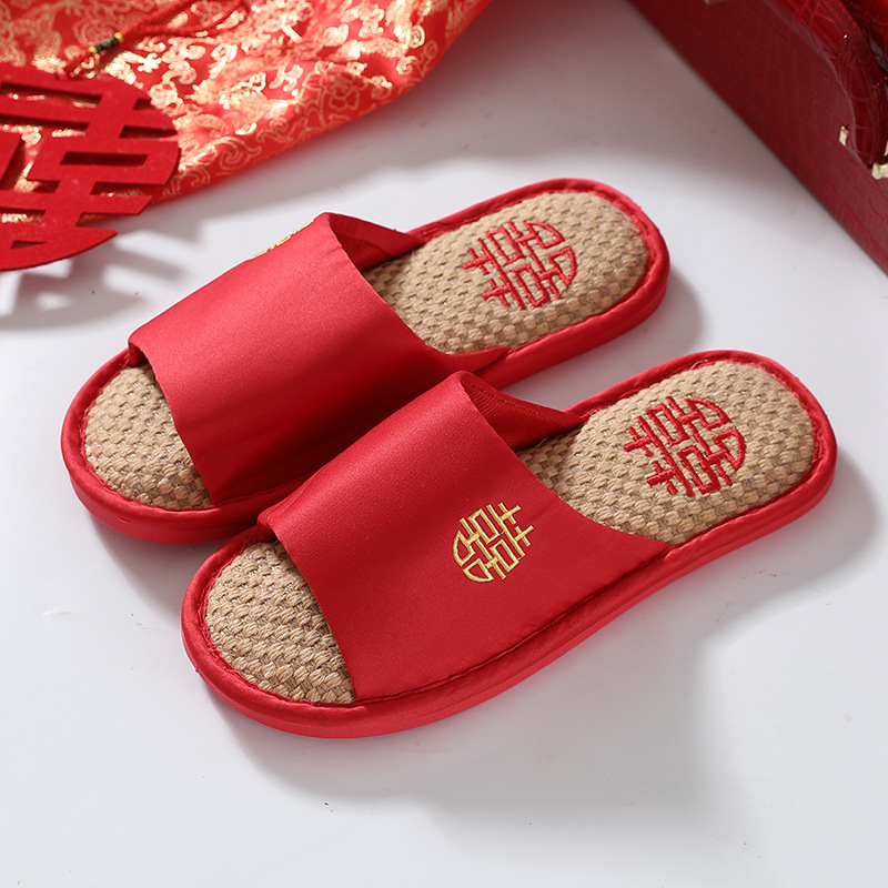 Vjenčane papuče za parove, Corduroy gornji dio, protuklizna PVC potplata, EVA srednji sloj, unutarnje zimske papuče