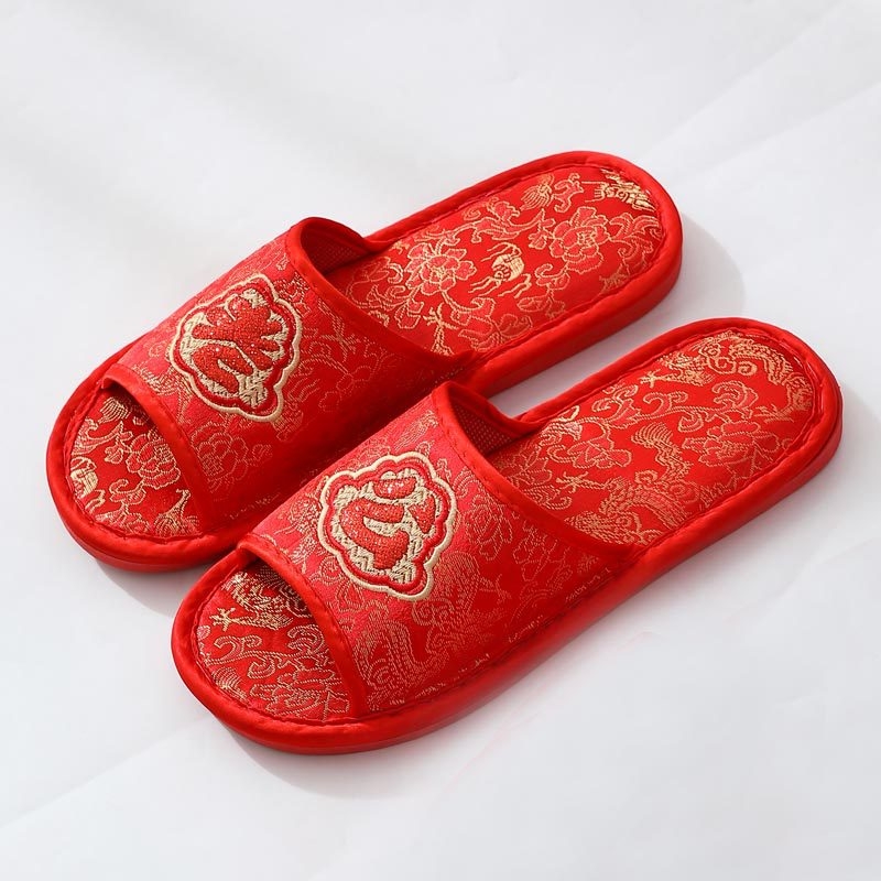 Vjenčane papuče za parove, Corduroy gornji dio, protuklizna PVC potplata, EVA srednji sloj, unutarnje zimske papuče