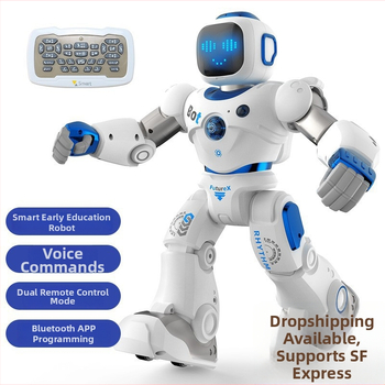 Robot Bluetoothom, daljinskim upravljačem, prepoznavanje glasa, glazba i emocionalna interakcija (ABS materijal; punjiva litijska baterija; za djecu 4–6 godina)