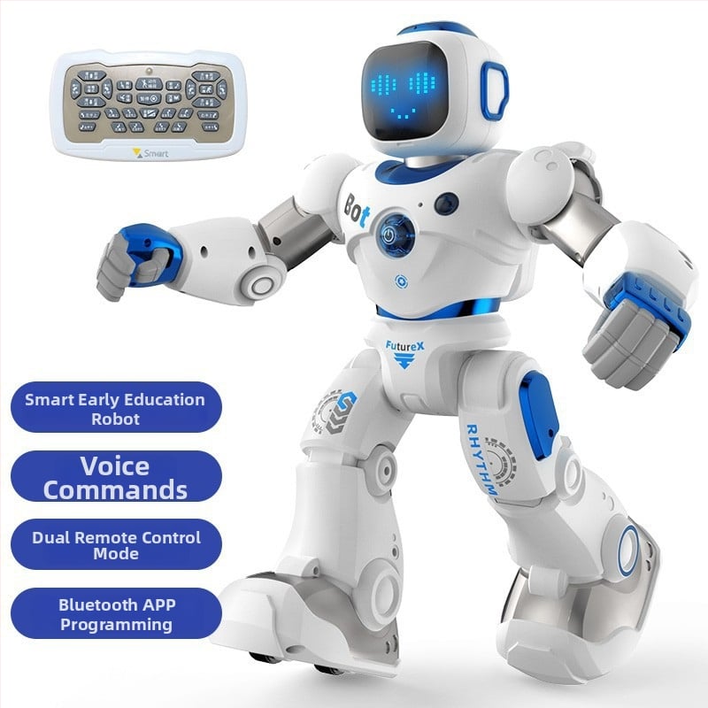 Robot Bluetoothom, daljinskim upravljačem, prepoznavanje glasa, glazba i emocionalna interakcija (ABS materijal; punjiva litijska baterija; za djecu 4–6 godina)