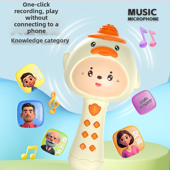 Microfon pentru copii, Bluetooth, cu lumină LED, baterie Li-ion reîncărcabilă (funcții muzicale/vocale; corp din plastic; potrivit pentru copii 4–6 ani)