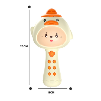 Microfon pentru copii, Bluetooth, cu lumină LED, baterie Li-ion reîncărcabilă (funcții muzicale/vocale; corp din plastic; potrivit pentru copii 4–6 ani)