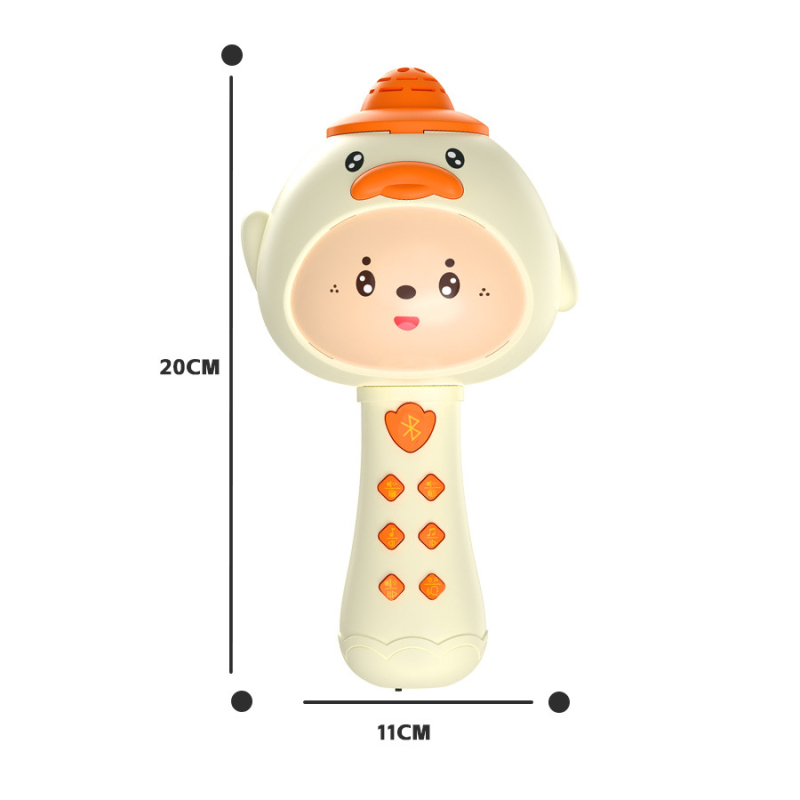 Microfon pentru copii, Bluetooth, cu lumină LED, baterie Li-ion reîncărcabilă (funcții muzicale/vocale; corp din plastic; potrivit pentru copii 4–6 ani)