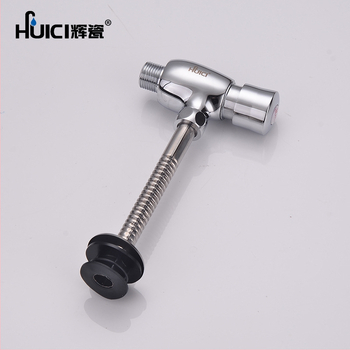 Supapă de spălare pentru urinal, cu clătire întârziată, montaj ascuns, acționare prin apăsare manuală; model Small straight belly, cupru, stil modern