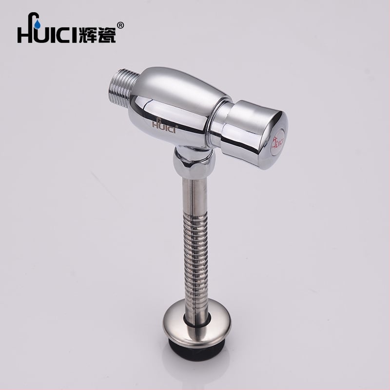 Supapă de spălare pentru urinal, cu clătire întârziată, montaj ascuns, acționare prin apăsare manuală; model Small straight belly, cupru, stil modern