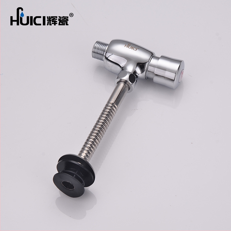 Supapă de spălare pentru urinal, cu clătire întârziată, montaj ascuns, acționare prin apăsare manuală; model Small straight belly, cupru, stil modern