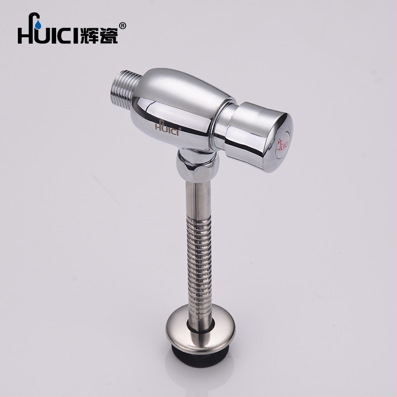 Supapă de spălare pentru urinal, cu clătire întârziată, montaj ascuns, acționare prin apăsare manuală; model Small straight belly, cupru, stil modern