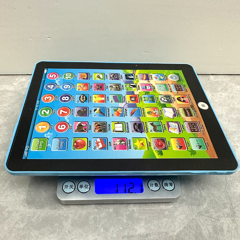 Edukativni uređaj za priče za djecu, tablet-stil alat za učenje s glazbom i dodirnom reakcijom, plastično kućište, napajanje baterijama, za djecu 4–6 godina.